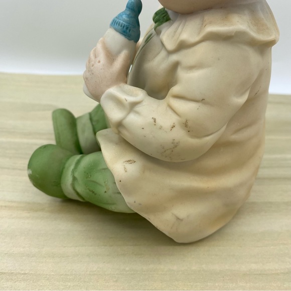 Piano Baby Bisque Boy Bottle Vintage Porcelain Figurine 7 Inches Flaws - Picture 4 of 8